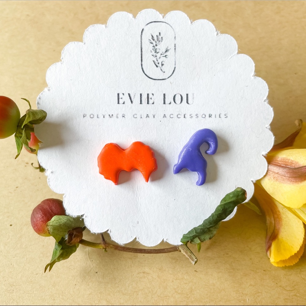 Polymer Clay Hocus Pocus studs.